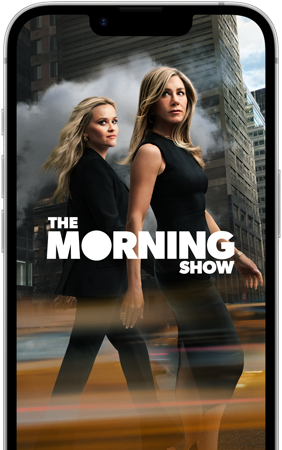 Pantalla de un iPhone 17e que muestra la serie The Morning Show de Apple TV
