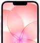 iPhone 17e, parte delantera parcial con Ceramic Shield 2, color rosa palo, se muestra un fondo de pantalla con una flor rosa