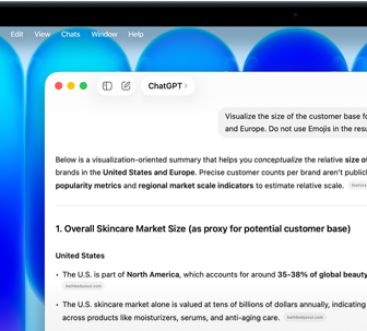 MacBook Neo, muestra el rendimiento supersónico de la IA, una persona pregunta a ChatGPT sobre normativas en el sector de los cosméticos