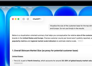MacBook Neo, muestra el rendimiento supersónico de la IA, una persona pregunta a ChatGPT sobre normativas en el sector de los cosméticos
