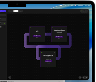 MacBook Air, pantalla con un proyecto de modelos de lenguaje de gran tamaño en WebAI